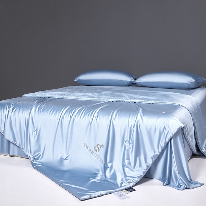 91家纺网 家纺一手货源 找家纺 桂雅居 2025新款小蚕芯呵护凉感夏被夏凉被空调被 海鸥蓝