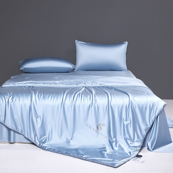 91家纺网 家纺一手货源 找家纺 桂雅居 2025新款小蚕芯呵护凉感夏被夏凉被空调被 海鸥蓝