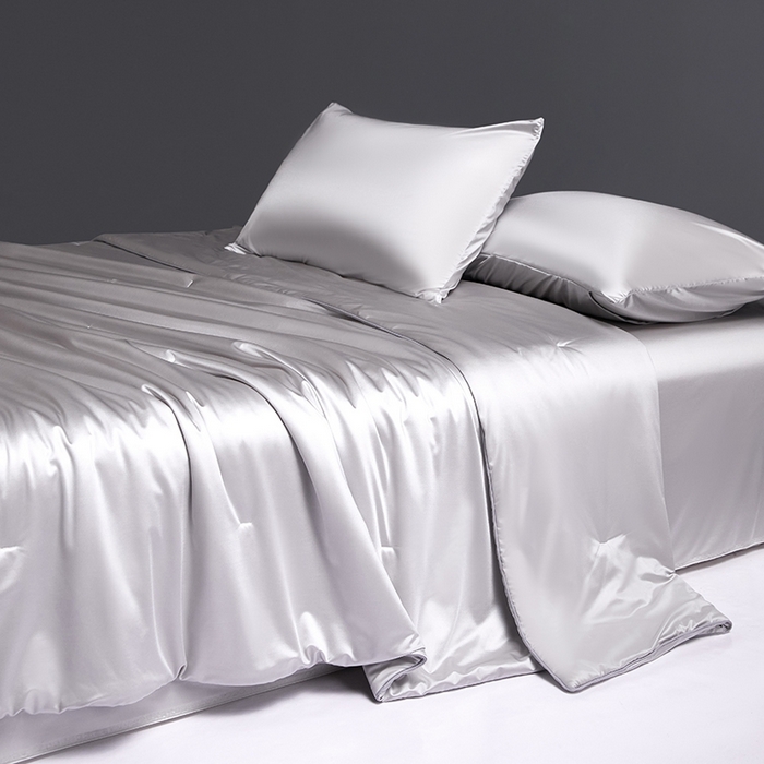 91家纺网 家纺一手货源 找家纺 桂雅居 2025新款小蚕芯呵护凉感夏被夏凉被空调被 欧洲灰