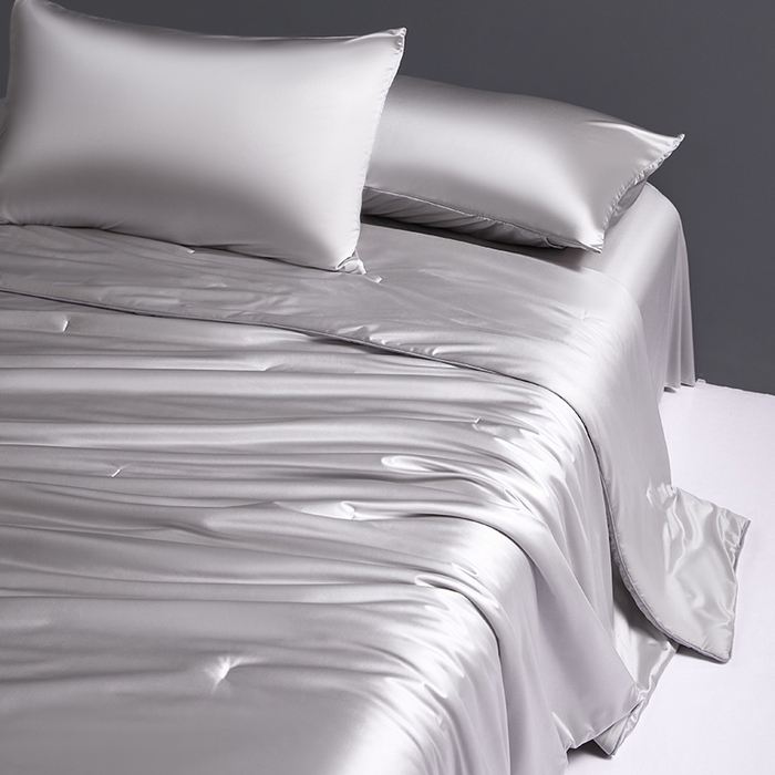 91家纺网 家纺一手货源 找家纺 桂雅居 2025新款小蚕芯呵护凉感夏被夏凉被空调被 欧洲灰