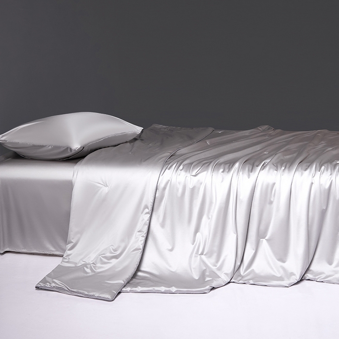 91家纺网 家纺一手货源 找家纺 桂雅居 2025新款小蚕芯呵护凉感夏被夏凉被空调被 欧洲灰