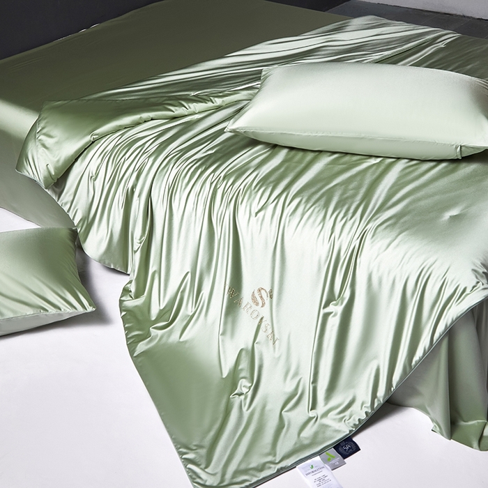 91家纺网 家纺一手货源 找家纺 桂雅居 2025新款小蚕芯呵护凉感夏被夏凉被空调被 箬竹绿