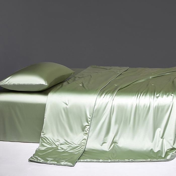 91家纺网 家纺一手货源 找家纺 桂雅居 2025新款小蚕芯呵护凉感夏被夏凉被空调被 箬竹绿