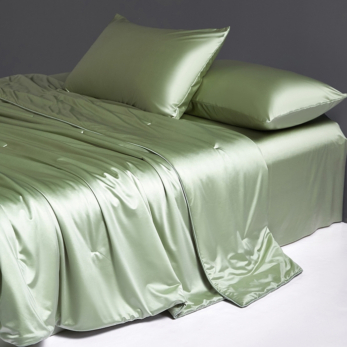 91家纺网 家纺一手货源 找家纺 桂雅居 2025新款小蚕芯呵护凉感夏被夏凉被空调被 箬竹绿