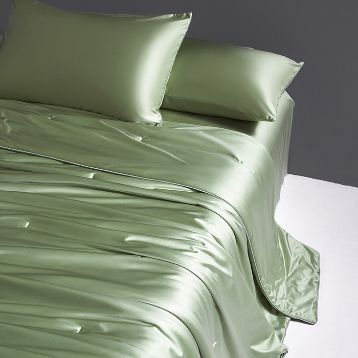 91家纺网 家纺一手货源 找家纺 桂雅居 2025新款小蚕芯呵护凉感夏被夏凉被空调被 箬竹绿