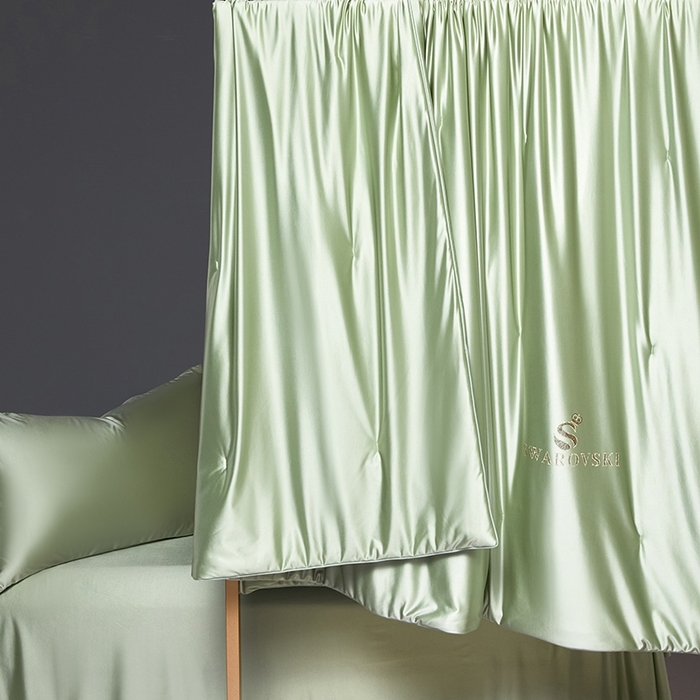 91家纺网 家纺一手货源 找家纺 桂雅居 2025新款小蚕芯呵护凉感夏被夏凉被空调被 箬竹绿