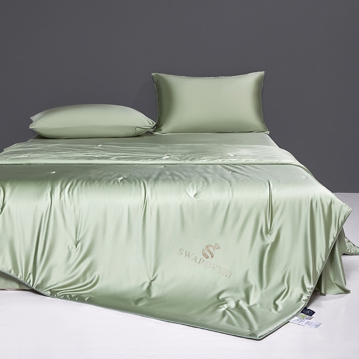 91家纺网 家纺一手货源 找家纺 桂雅居 2025新款小蚕芯呵护凉感夏被夏凉被空调被 箬竹绿