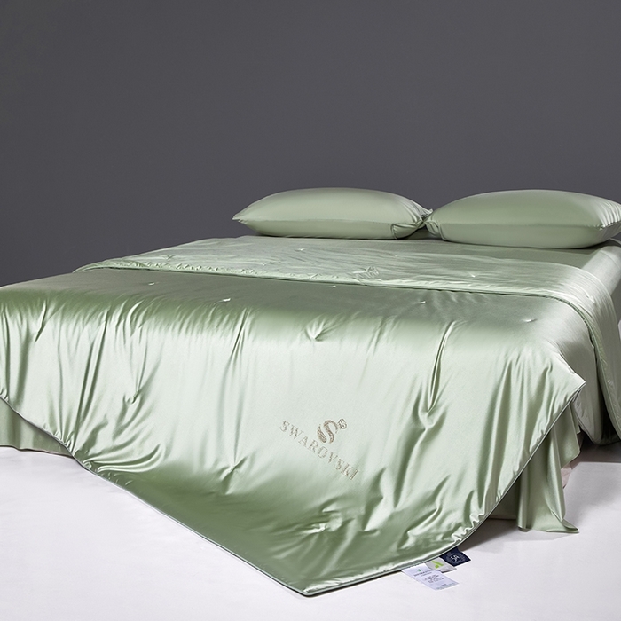 91家纺网 家纺一手货源 找家纺 桂雅居 2025新款小蚕芯呵护凉感夏被夏凉被空调被 箬竹绿