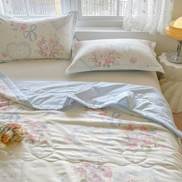 91家纺网 家纺一手货源 找家纺 晨希家居 2025春夏新款全棉纯棉印花夏被夏凉被空调被 朝花夕拾