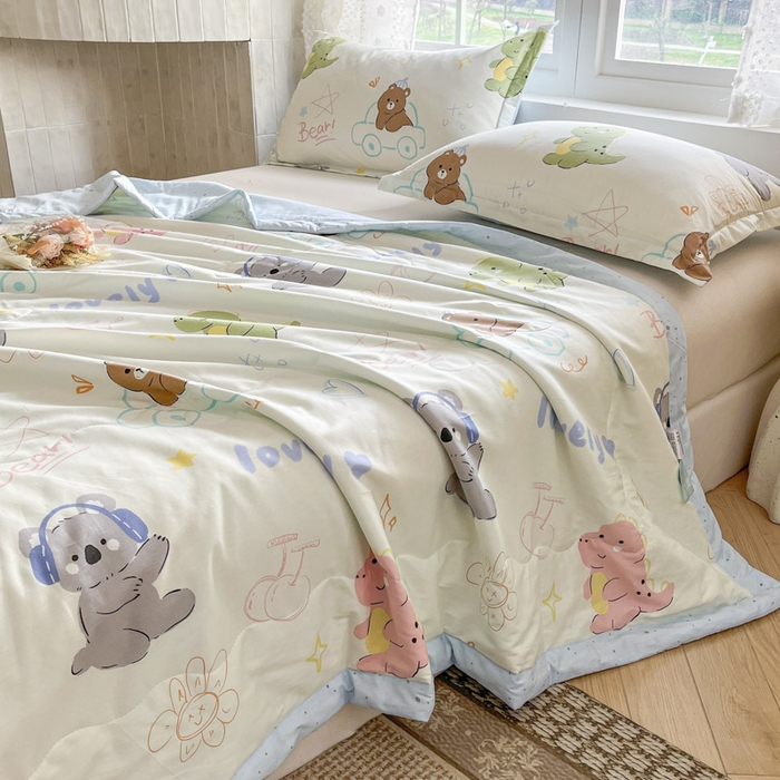 91家纺网 家纺一手货源 找家纺 晨希家居 2025春夏新款全棉纯棉印花夏被夏凉被空调被 考拉