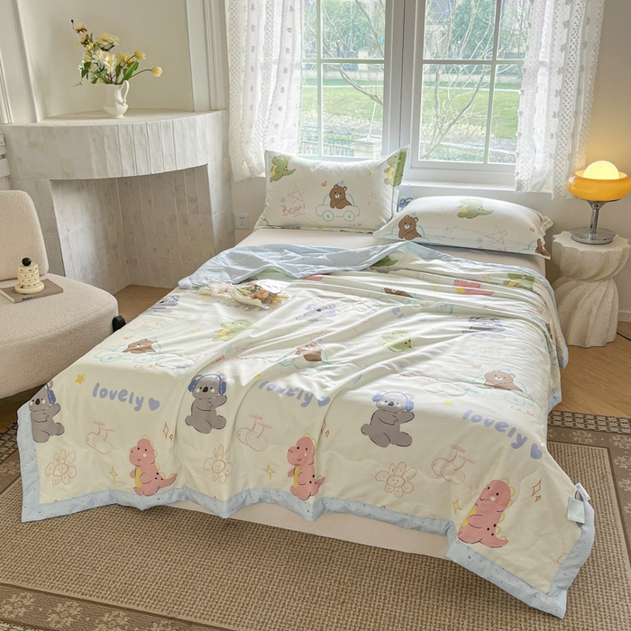 91家纺网 家纺一手货源 找家纺 晨希家居 2025春夏新款全棉纯棉印花夏被夏凉被空调被 考拉