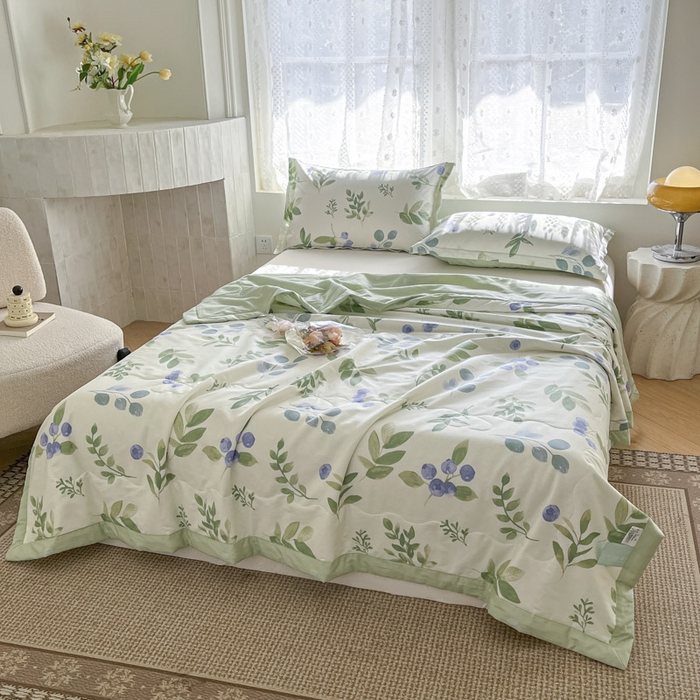 91家纺网 家纺一手货源 找家纺 晨希家居 2025春夏新款全棉纯棉印花夏被夏凉被空调被 春意盎然