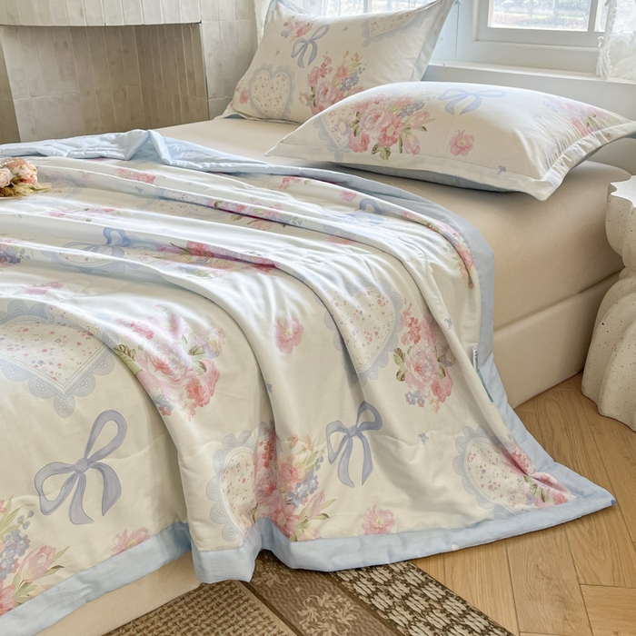 91家纺网 家纺一手货源 找家纺 晨希家居 2025春夏新款全棉纯棉印花夏被夏凉被空调被 朝花夕拾