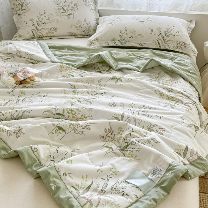 91家纺网 家纺一手货源 找家纺 晨希家居 2025春夏新款全棉纯棉印花夏被夏凉被空调被 清风