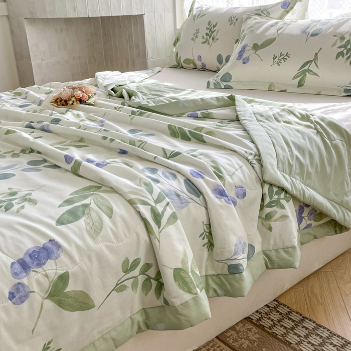 91家纺网 家纺一手货源 找家纺 晨希家居 2025春夏新款全棉纯棉印花夏被夏凉被空调被 春意盎然