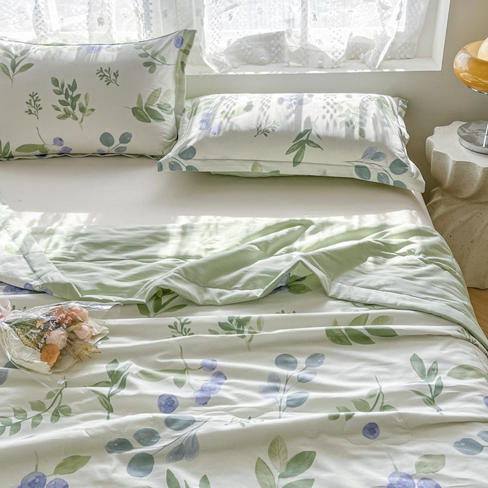 91家纺网 家纺一手货源 找家纺 晨希家居 2025春夏新款全棉纯棉印花夏被夏凉被空调被 春意盎然