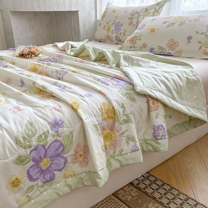 91家纺网 家纺一手货源 找家纺 晨希家居 2025春夏新款全棉纯棉印花夏被夏凉被空调被 恬静