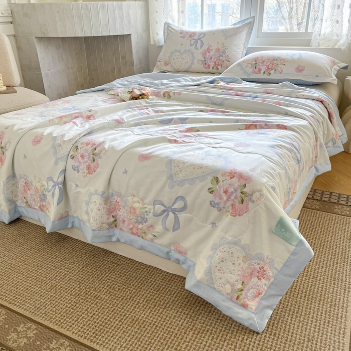 91家纺网 家纺一手货源 找家纺 晨希家居 2025春夏新款全棉纯棉印花夏被夏凉被空调被 朝花夕拾