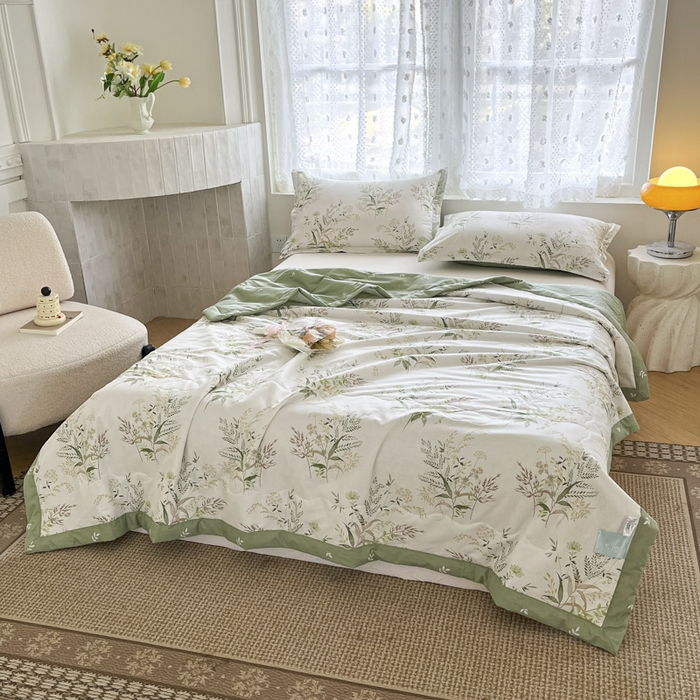 91家纺网 家纺一手货源 找家纺 晨希家居 2025春夏新款全棉纯棉印花夏被夏凉被空调被 清风