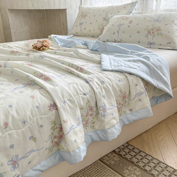 91家纺网 家纺一手货源 找家纺 晨希家居 2025春夏新款全棉纯棉印花夏被夏凉被空调被 花间小兔