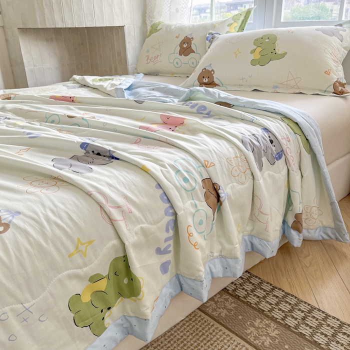 91家纺网 家纺一手货源 找家纺 晨希家居 2025春夏新款全棉纯棉印花夏被夏凉被空调被 考拉