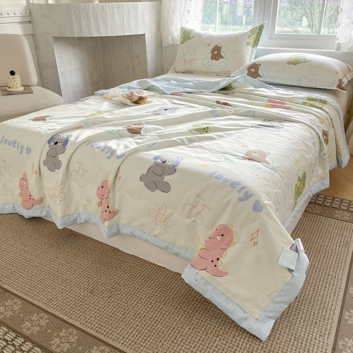 91家纺网 家纺一手货源 找家纺 晨希家居 2025春夏新款全棉纯棉印花夏被夏凉被空调被 考拉