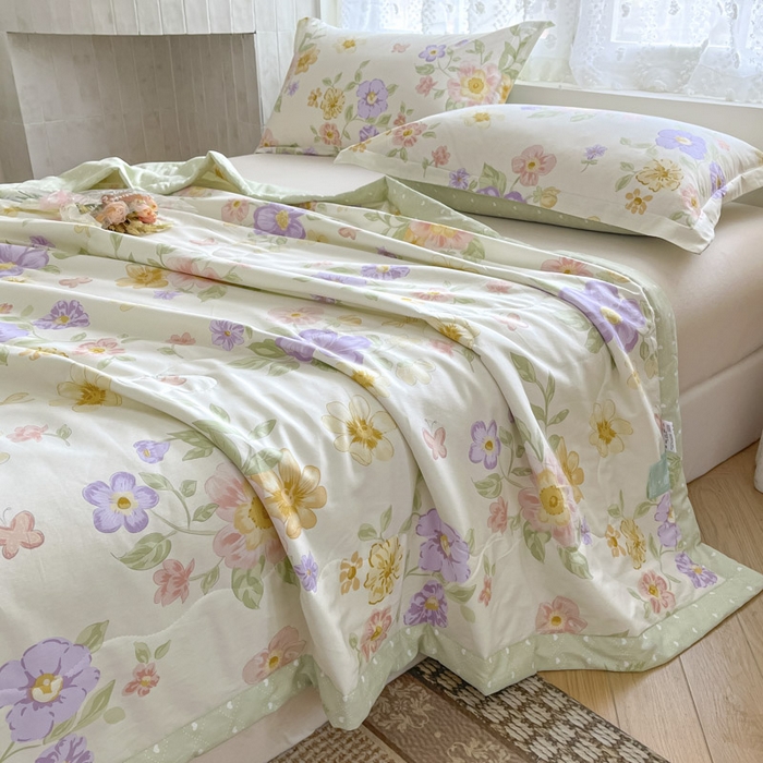 91家纺网 家纺一手货源 找家纺 晨希家居 2025春夏新款全棉纯棉印花夏被夏凉被空调被 恬静