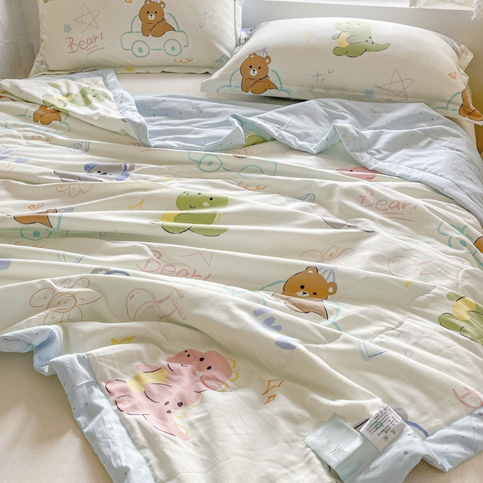 91家纺网 家纺一手货源 找家纺 晨希家居 2025春夏新款全棉纯棉印花夏被夏凉被空调被 考拉