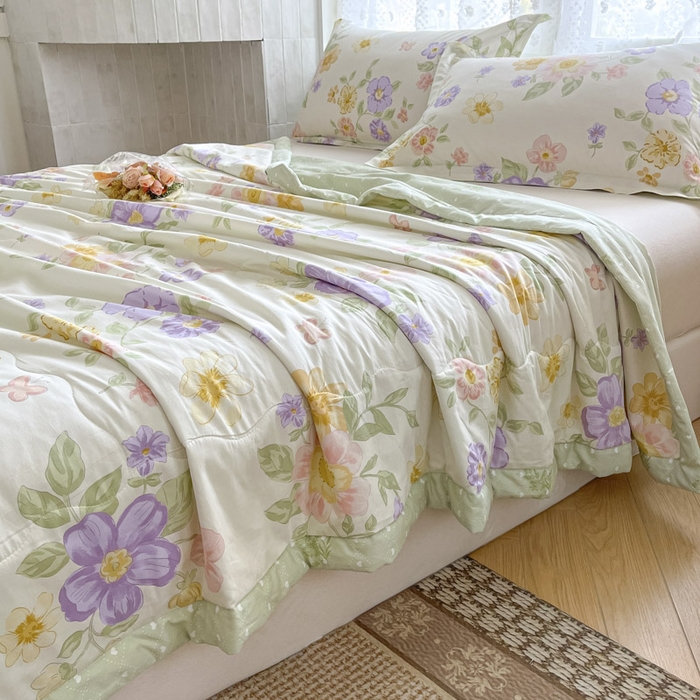 91家纺网 家纺一手货源 找家纺 晨希家居 2025春夏新款全棉纯棉印花夏被夏凉被空调被 恬静