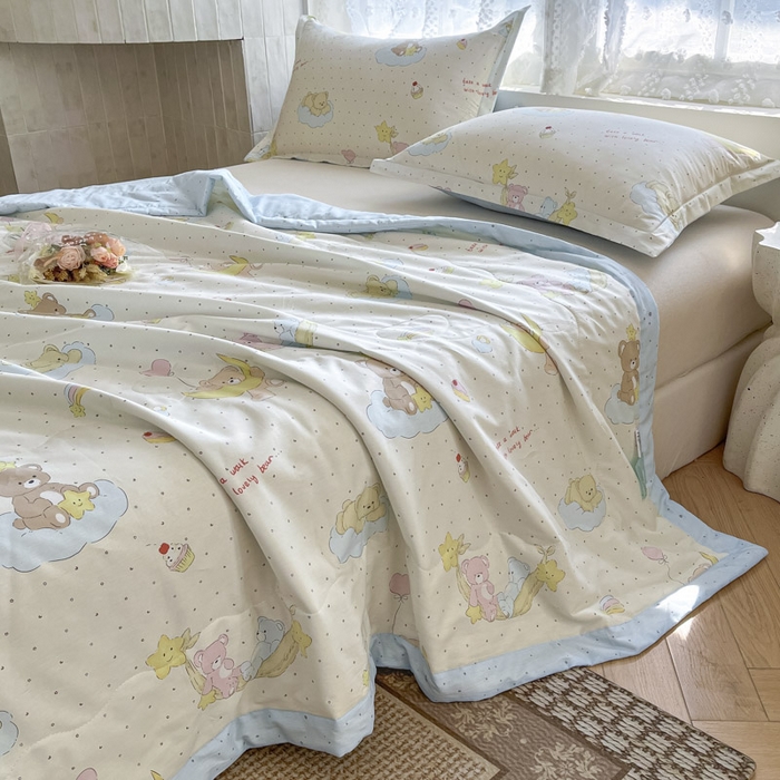 91家纺网 家纺一手货源 找家纺 晨希家居 2025春夏新款全棉纯棉印花夏被夏凉被空调被 星星熊