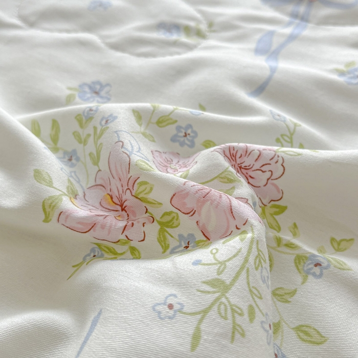 91家纺网 家纺一手货源 找家纺 晨希家居 2025春夏新款全棉纯棉印花夏被夏凉被空调被 花间小兔