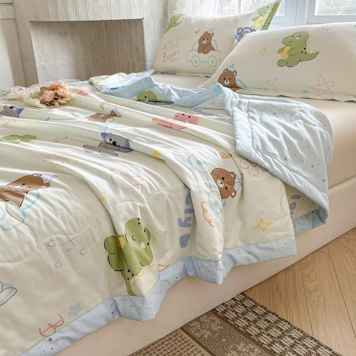 91家纺网 家纺一手货源 找家纺 晨希家居 2025春夏新款全棉纯棉印花夏被夏凉被空调被 考拉