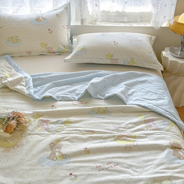 91家纺网 家纺一手货源 找家纺 晨希家居 2025春夏新款全棉纯棉印花夏被夏凉被空调被 星星熊