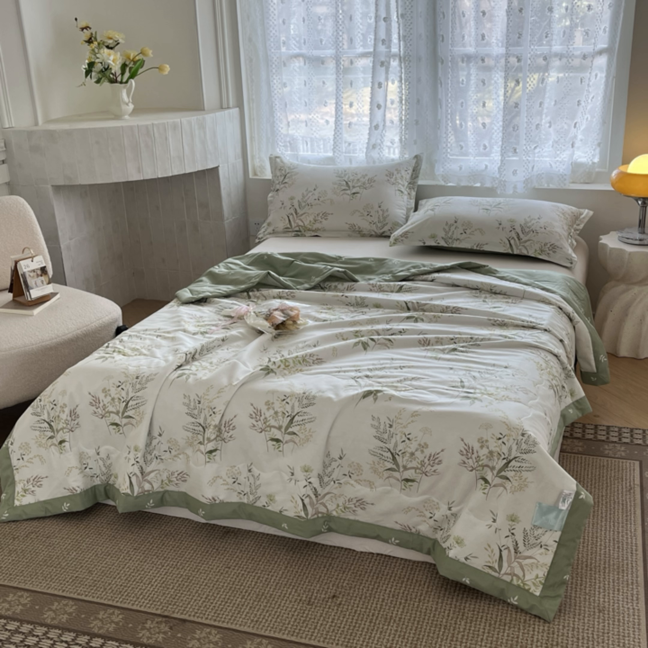 91家纺网 家纺一手货源 找家纺 晨希家居 2025春夏新款全棉纯棉印花夏被夏凉被空调被 清风