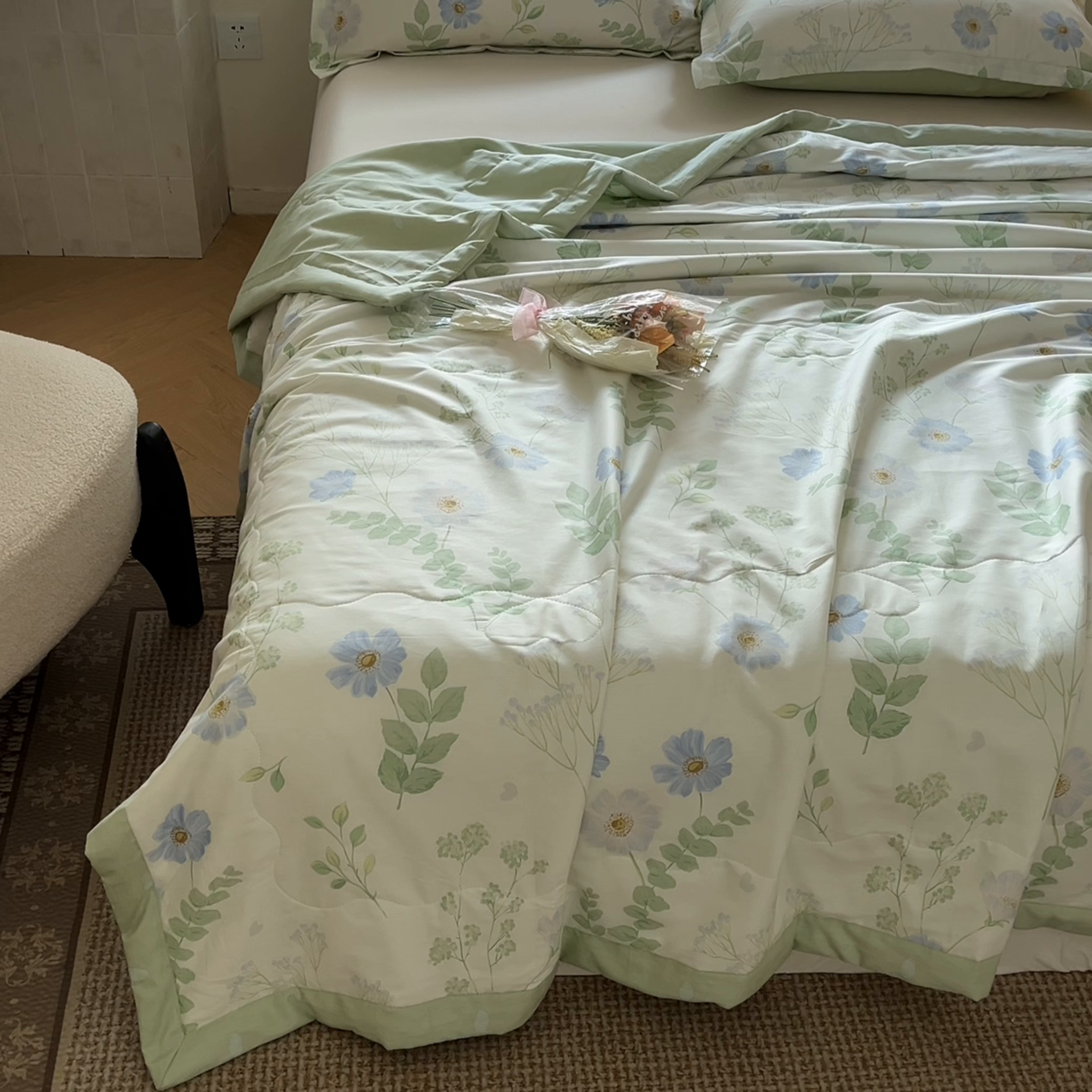 91家纺网 家纺一手货源 找家纺 晨希家居 2025春夏新款全棉纯棉印花夏被夏凉被空调被 云水谣