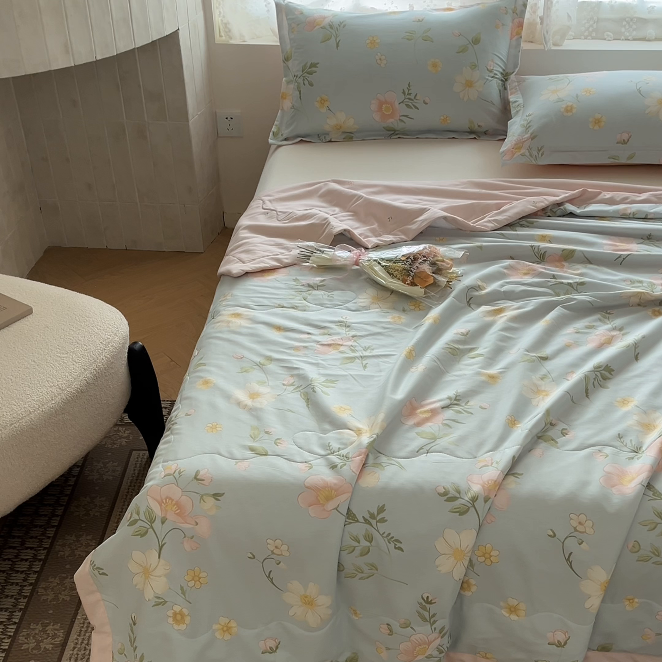 91家纺网 家纺一手货源 找家纺 晨希家居 2025春夏新款全棉纯棉印花夏被夏凉被空调被 雅韵