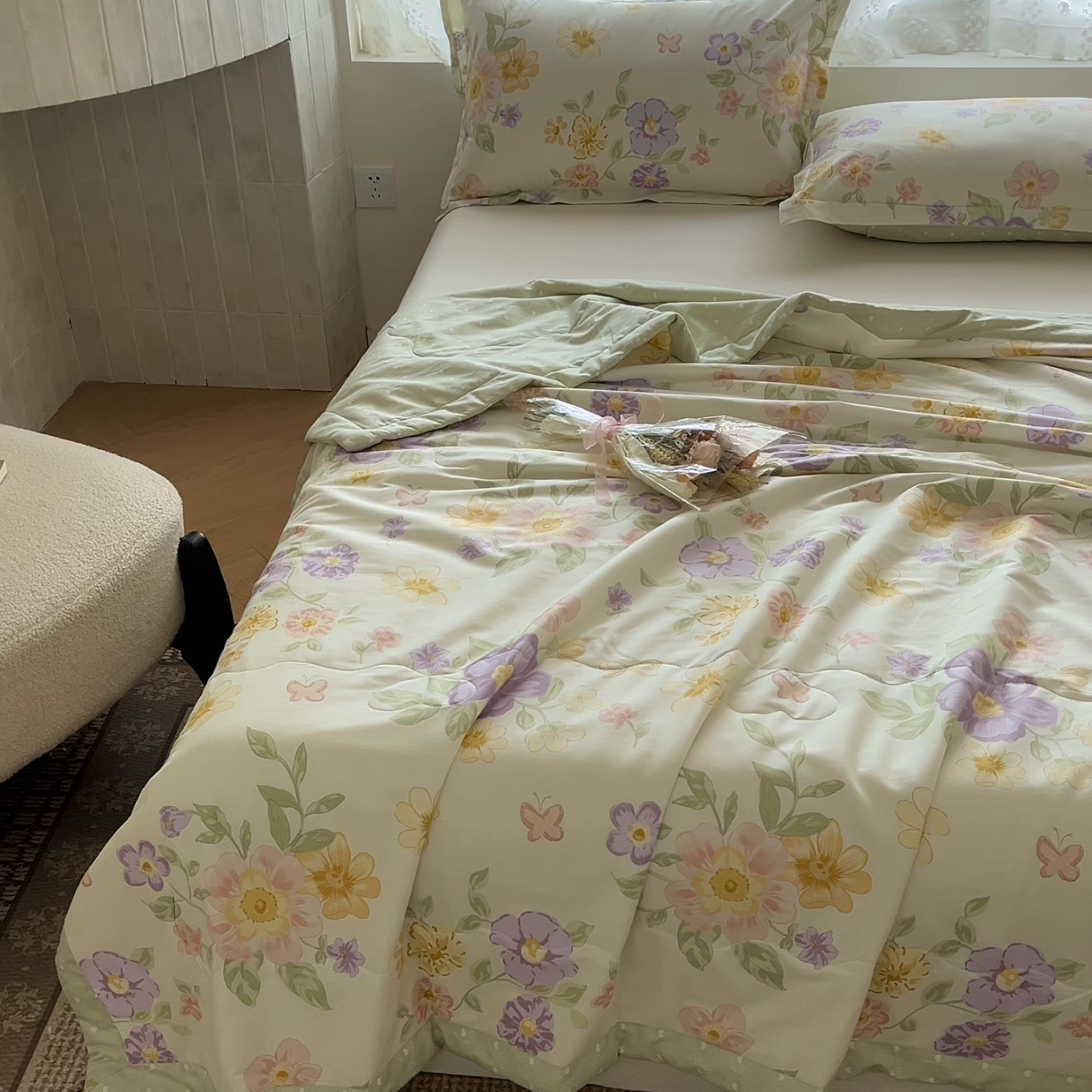 91家纺网 家纺一手货源 找家纺 晨希家居 2025春夏新款全棉纯棉印花夏被夏凉被空调被 恬静