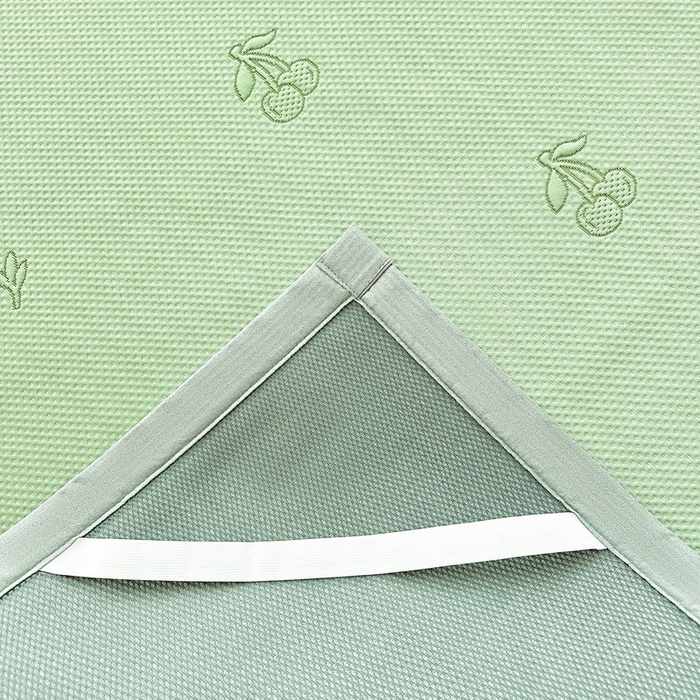 91家纺网 家纺一手货源 找家纺 春妮家纺 2025新款A类PE提花软席凉感冰豆豆凉席席子凉席 夏日樱桃-绿