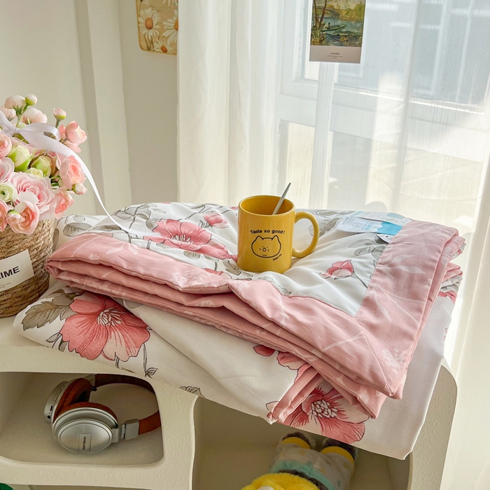大世界被王 2025新款全棉纯棉健康夏被夏凉被空调被 春和景明-粉