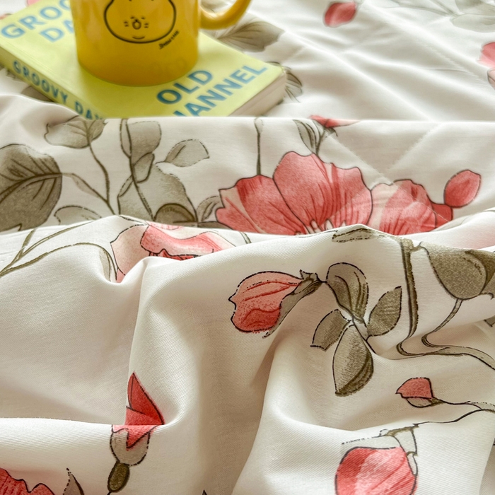 91家纺网 家纺一手货源 找家纺 大世界被王 2025新款全棉纯棉健康夏被夏凉被空调被 春和景明-粉