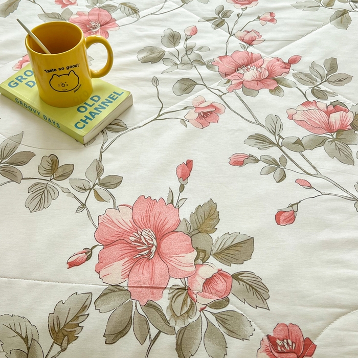 91家纺网 家纺一手货源 找家纺 大世界被王 2025新款全棉纯棉健康夏被夏凉被空调被 春和景明-粉