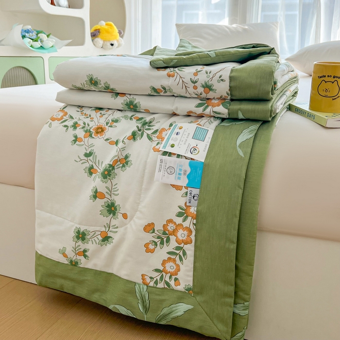 91家纺网 家纺一手货源 找家纺 大世界被王 2025新款全棉纯棉健康夏被夏凉被空调被 梦归花园