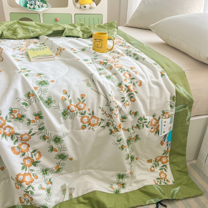 91家纺网 家纺一手货源 找家纺 大世界被王 2025新款全棉纯棉健康夏被夏凉被空调被 梦归花园