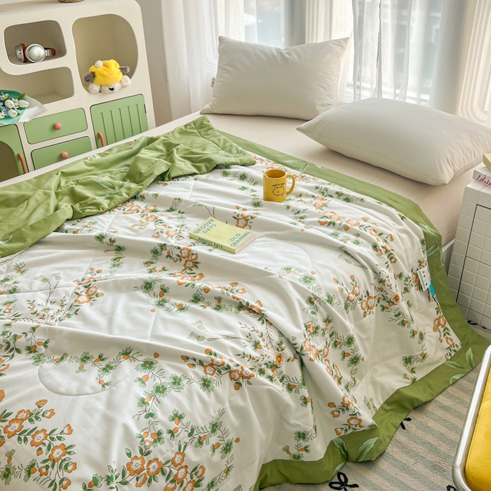 91家纺网 家纺一手货源 找家纺 大世界被王 2025新款全棉纯棉健康夏被夏凉被空调被 梦归花园