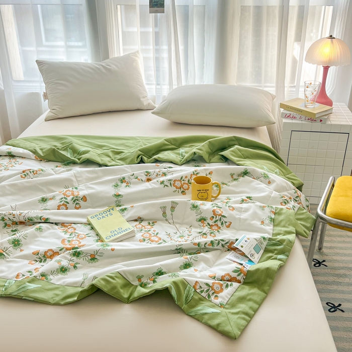 91家纺网 家纺一手货源 找家纺 大世界被王 2025新款全棉纯棉健康夏被夏凉被空调被 梦归花园