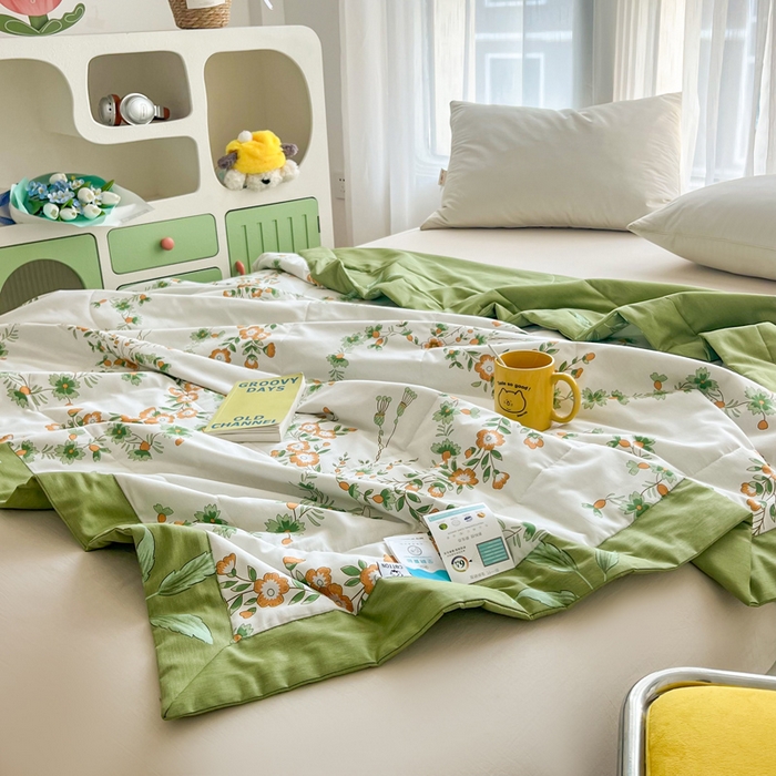 91家纺网 家纺一手货源 找家纺 大世界被王 2025新款全棉纯棉健康夏被夏凉被空调被 梦归花园