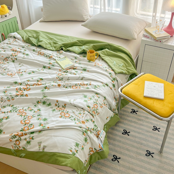 91家纺网 家纺一手货源 找家纺 大世界被王 2025新款全棉纯棉健康夏被夏凉被空调被 梦归花园