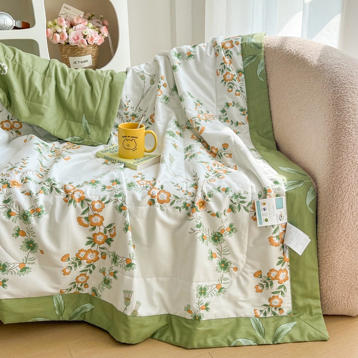 91家纺网 家纺一手货源 找家纺 大世界被王 2025新款全棉纯棉健康夏被夏凉被空调被 梦归花园