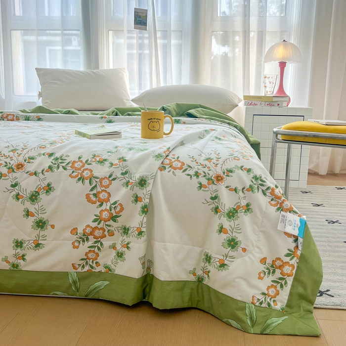 91家纺网 家纺一手货源 找家纺 大世界被王 2025新款全棉纯棉健康夏被夏凉被空调被 梦归花园