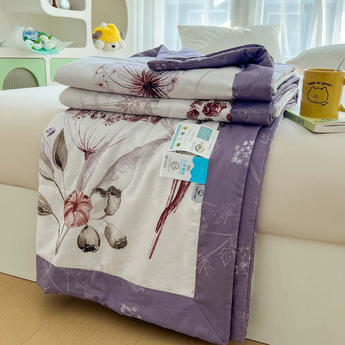 91家纺网 家纺一手货源 找家纺 大世界被王 2025新款全棉纯棉健康夏被夏凉被空调被 妙趣花田